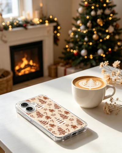 Brown Gingerbread Christmas Trees Phone Case Compatible with iPhone 17, Cute Christmas Festival Phone Cover for iPhone 17 - color: Gingerbread