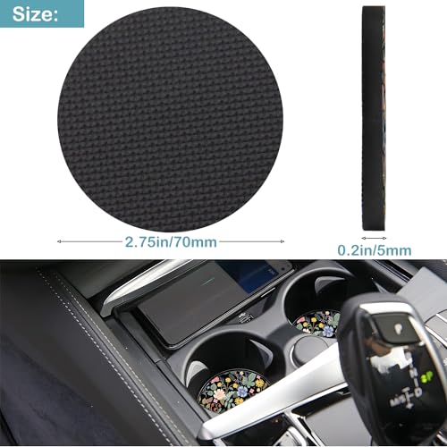 Car Cup Holder Coasters, 2 Pack – 2.75" Universal Auto Anti-Slip Insert Coaster, Rubber Car Coasters, Personalized Car Accessories for Women (Garden Strawberry) - color: Garden Strawberry