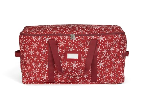 Covermates Treasurekeeper Storage Bag, Red Snowflake - color: Red Snowflake Polyester, size: 25.5W x 13D x 12.5H - Without Wheels