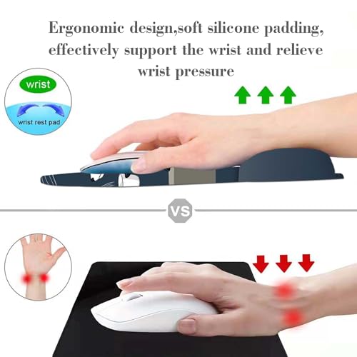 Cute Mouse Pad Wrist Support,Ergonomic Gel Mouse Padsfor Desk,Gaming Mousepad with Wrist Rest Non-Slip PU Base for Computer Office,Comfortable Computer Desk Accessories Decor - color: A1