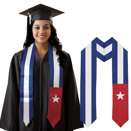 Graduation Satin Sash Scarf 72" Stole - color: Cuba Flag