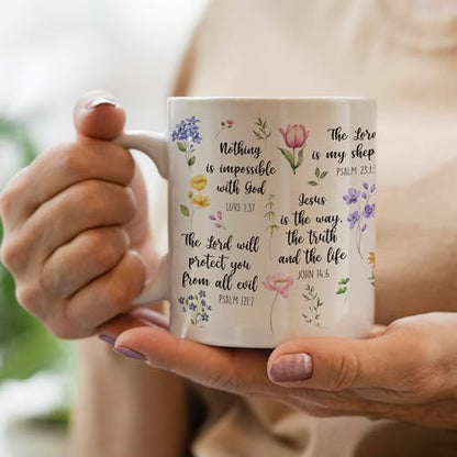 Christian Gifts for Women, Christian Coffee Mugs for Women with Bible Verse, Religious Coffee Mugs, Biblical Inspirational Mug for Friends in Faith, Mom, Grandma, Sister - color: Christian 01