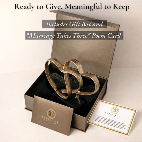 Wedding Anniversary Couples Gift - Iron Sculpture Bundle - Any Anniversary - color: Gold