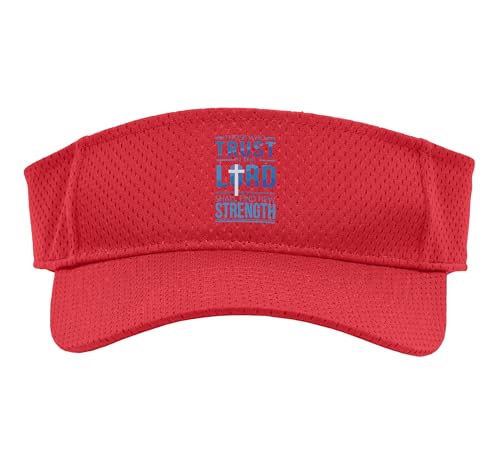 Trust in the Lord Jesus Faith Christian Bible Verse Sport Sun Visor - color: Red