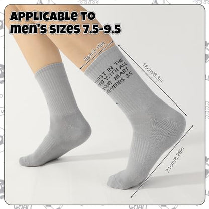 4 Pairs Christian Cross Socks Prayer Religious Socks - color: Black, Gray