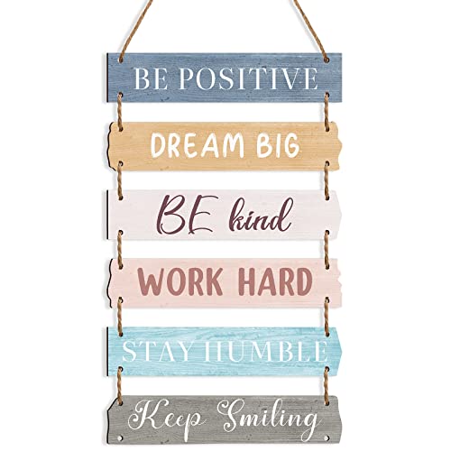 Blulu 6 Pcs Positive Quotes Wall Hanging Plaque Sign, Classic Style - style: Classic Style