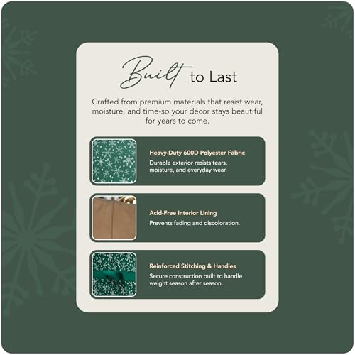 Covermates Treasurekeeper Storage Bag, Green Snowflake - color: Green Snowflake Polyester, size: 19.25W x 13D x 18.5H - Without Wheels