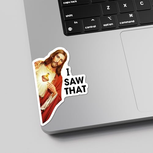 Jesus I Saw that Stickers 3Pcs Decals Vinyl Waterproof - Journaling Jesus Christian Stickers for Water Bottles, Phone Laptop (I Saw that) - color: I Saw That