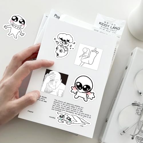 PRSTINCOL Meme Sticker Book, 36 Sheets 460+ Pcs, Black and White Funny Meme Stickers for Adults and Teens, Die Cut Vinyl Stickers for Journaling Scrapbooking DIY - color: Meme
