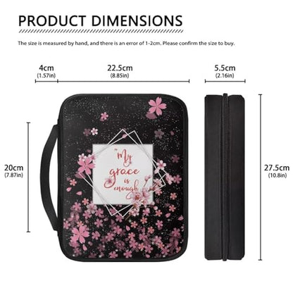 Gifts Polyester Bible Cover With Sturdy And Great Product And Pen Storage For Men And Women - color: Cherry Blossom