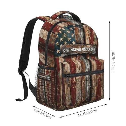 Giwawa Patriotic Christian Backpack for Girls Ages 4-12 American Flag Boys Backpacks for Elementary 1st 2nd 3rd 4th 5th Grade Kids School Book Bags One Nation Under God - color: Patriotic Cross