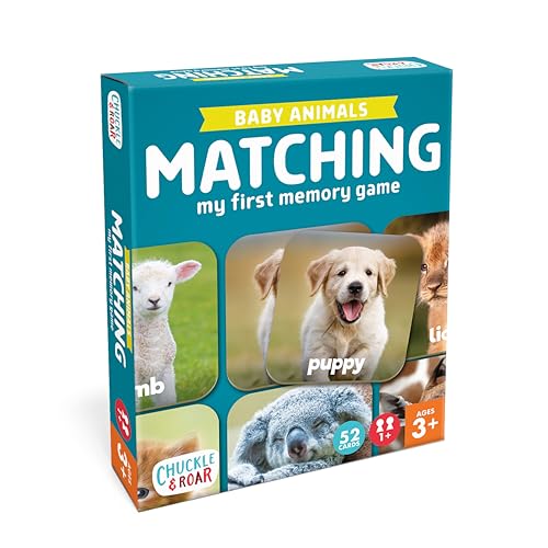 Chuckle & Roar Baby Animals Memory Matching Game, CR Matching, 3+, 52 Cards