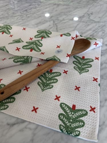 || 3 Pack|| Double Sided Dish Towels || Waffle Weave Microfiber || Highly Absorbent || Hanging Loop || Dish Cloths || Modern || Designer Prints || Lights (Christmas Quilt) - color: Christmas Quilt