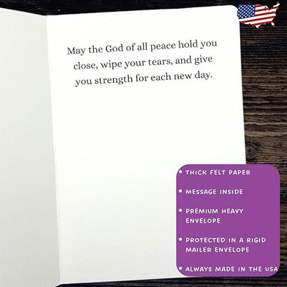 Religious Sympathy Card for Loss of Loved One with Angel and Psalm 34:18 (5X7 Inch, Tasteful Message Inside) Spiritual My Condolences Cards for Bereavement - 1398
