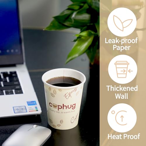 8oz Disposable Paper Coffee Cups, 300 Pack Small Hot Drink Cups for Beverage & Catering - color: Yellow, size: 8oz-300Pack