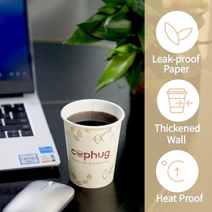 8oz Disposable Paper Coffee Cups, 300 Pack Small Hot Drink Cups for Beverage & Catering - color: Yellow, size: 8oz-300Pack