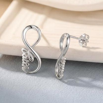 14K Gold Plated Sterling Silver Cross Drop Earrings - color: Infinity-Silver