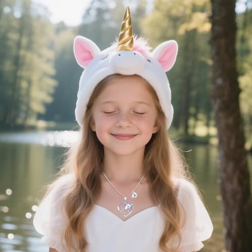 Easter Basket Stuffers - Easter Gifts for Girls Kids,Cross Unicorn Necklaces with Initial for Teen Girls Kids Daughter Granddaughter Birthday Christian Religious Gifts 16+3 Inches - style: N