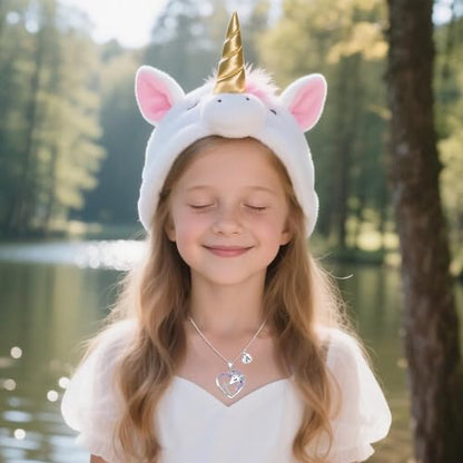 Easter Basket Stuffers - Easter Gifts for Girls Kids,Cross Unicorn Necklaces with Initial for Teen Girls Kids Daughter Granddaughter Birthday Christian Religious Gifts 16+3 Inches - style: N