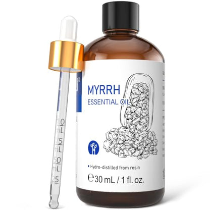 HIQILI Myrrh Essential Oil, for Skin, Massage - 1.01 Fl Oz - size: 1.01 Fl Oz (Pack of 1)
