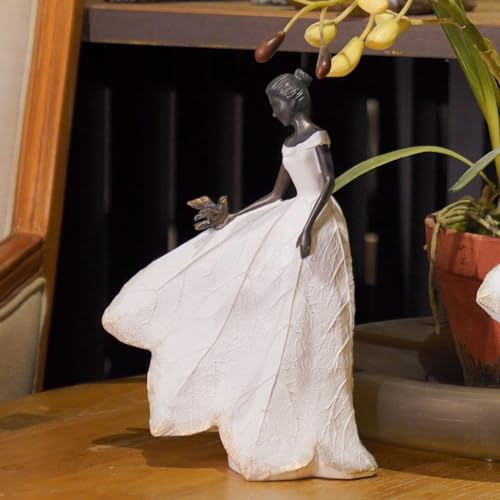 Guichifun Fairy Statue, White, 8.5 x 5.25 x 12 Inch - color: White-bird, size: Large