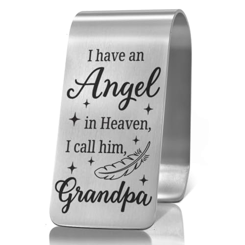 XQLZY I Have an Angel in Heaven I Call Him Grandpa Sympathy Car Visor Clip - color: Sliver065