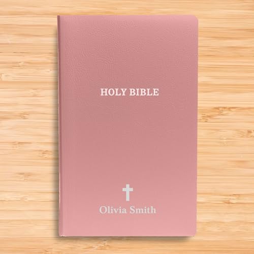 Personalized NIV Small Print Bible for Women, Name Engraved, Standard Size - color: Pink, style: King James Version