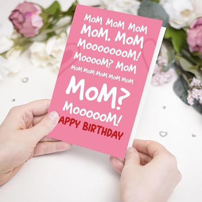 Funny Birthday Card for Mom Mother, Humorous Birthday Card Gift from Son Daughter. - color: #2