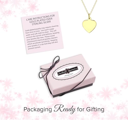 Cherished Moments Heart Necklace, .925 Sterling Silver or 14K Gold-Plated - color: Silver-Heart (16-18 inch)