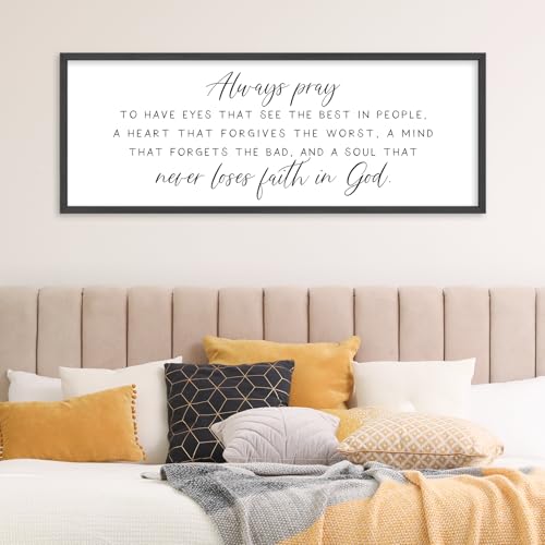 YWMZYKJGSA lways Pray Wall Decor To Have Eyes That See Sign, 32"×12", Black - color: Always pray (Black), size: 32"L x 12"W