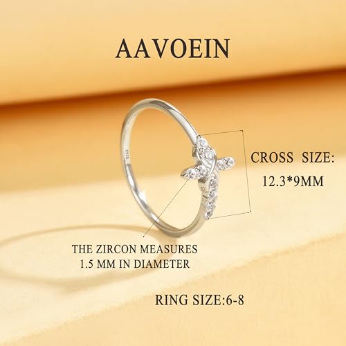 925 Sterling Silver Infinity CZ Cross Ring for Women