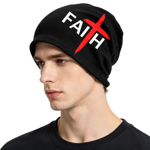 Beanie Hat for Men/Women Elasticity Winter Skull Cap Warm Soft Knit Hat Lightweight Running Hat Black - color: Jesus Christ Christian Faith Over Fear2