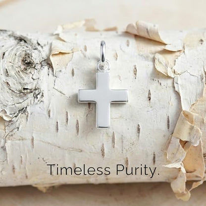 Hawaiian Silver Jewelry 925 Sterling Silver Mini Cross Charm Pendant - style: Sterling Silver