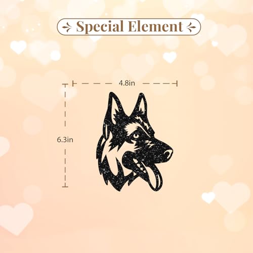 German Shepherd Cake Topper, Dog Birthday Cake Decor, Black Glitter Puppy Face Cake Topper for Kids, Pet Themed Birthday/Adoption Day Party Decoration - style: German Shepherd