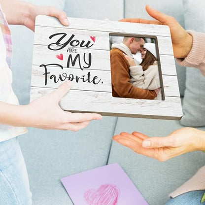 Couples Picture Frame Gifts for Boyfriend Girlfriend, You Are My Favorite Wooden Picture Frames, 4x6 inch Photo - color: Pink