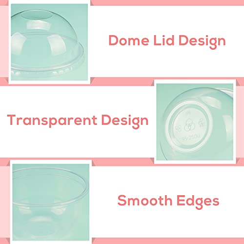 Jnnzzggu 50 Pack 9 oz Clear Plastic Dessert Cups with Dome Lids,No Hole Disposable Snack Bowls for Pudding,Parfait,Fruits,Ice Cream,Cake - size: 50 Pack 9OZ
