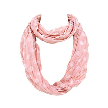 TrendsBlue Premium Polka Dot Infinity Loop Fashion Scarf - color: Blush