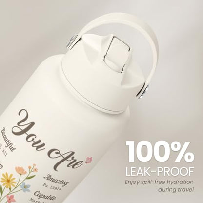 Christian Gifts for Women, Inspiration Water Bottle 32oz Stainless Steel Insulated with Lid, Religious Gifts for Mom Friends Ladies on Birthday Mother's Day Christmas - color: Christian 2