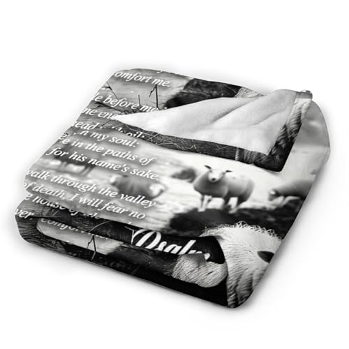 Psalm 23 Gifts Blanket 80"X60" Bible Verses Christian Scripture Bed Throw Blanket Soft Lightweight Cozy Warm Religious Blankets for Kids Teens Men Women - color: Psalm 23, size: 80"x60"