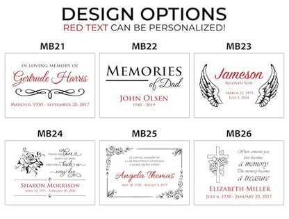 Personalized Memorial Keepsake Box, Sympathy Gift for Loss of Loved One - style: 9. Memorial Designs