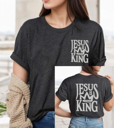 Christian Shirts for Women Religious Saying Tshirt Bible Verse Tee Tops - color: 01-dark Gray, size: Medium