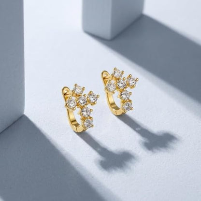 Gold Hoop Earrings for Women Men,Dangle Drop Cross Earrings,Hypoallergenic Huggie Hoop Earrings with Cubic Zirconia CZ Diamond,Trendy Dainty Christian Easter Christmas Jewelry Gift