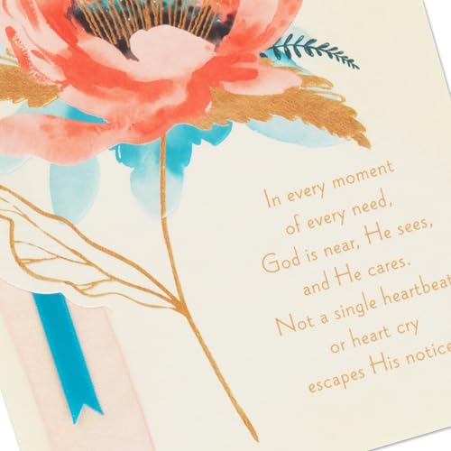 Hallmark DaySpring Religious Sympathy Card (God is Near) - size: 5 inches x 7.2 inches, style: God is Near