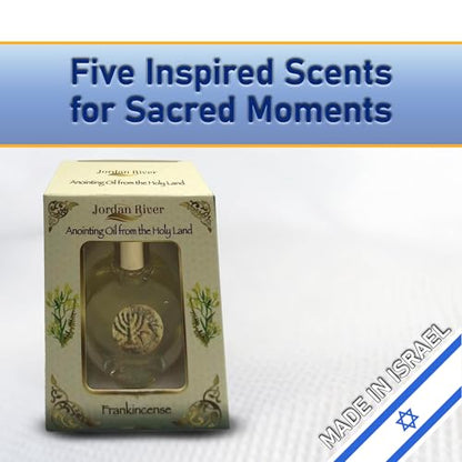 Anointing Oil for Prayer – 5x15ml Holy Oil Bottles from Jerusalem – Rose of Sharon, Spikenard, Lily of The Valley, Myrrh, Frankincense – Blessed Anointed Oils from Israel