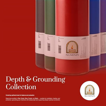 3pk Red Rojo 90hr | 7-Day Prayer Candles - Glass Jar Veladoras, Unscented Paraffin Wax | Love, Passion & Romance Novena - Catholic & Hispanic Church Altar, Memorial Vigil, Marriage Luck Gifts - color: Red