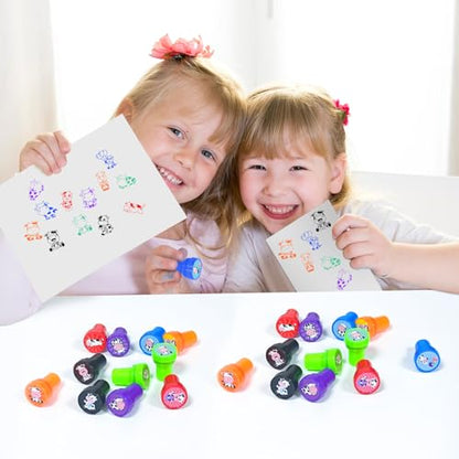 Cinrobiye 24 Pcs Cow Stampers Party Favor Set, Cute Farm Animal Stamps for Kids Birthday Party, Classroom Rewards, Farm Themed Party Supplies, Goody Bag Fillers, Barnyard Animal Toys - color: Cow