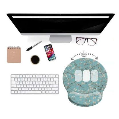 Mouse Pads for Desk, Ergonomic Mouse Pad with Wrist Rest Gaming Mousepad - color: Round-B3