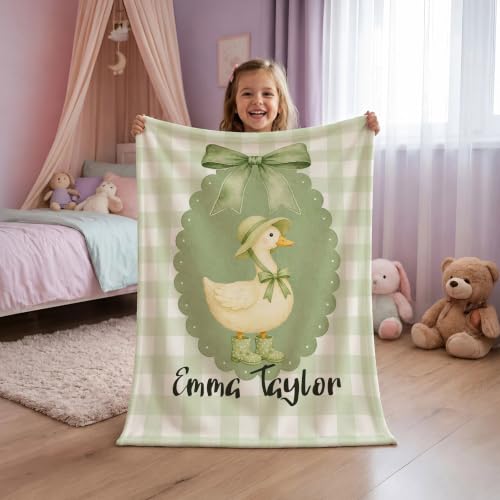 Personalized Goose Baby Blanket, Garden Goose Nursery Throw Gift - color: #Ver10