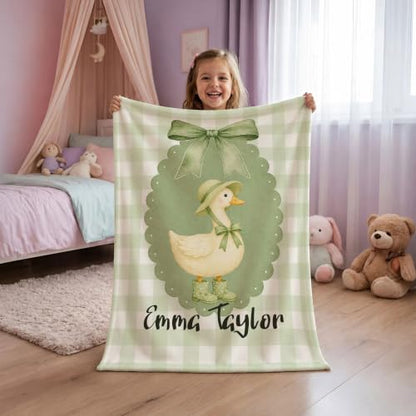 Personalized Goose Baby Blanket, Garden Goose Nursery Throw Gift - color: #Ver10