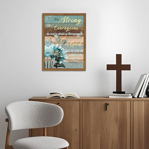 Bible Verse Canvas Wall Art Joshua Scripture Pictures Wood Framed 12x16 In - color: Joshua1 - wood, size: 16"L x 12"W